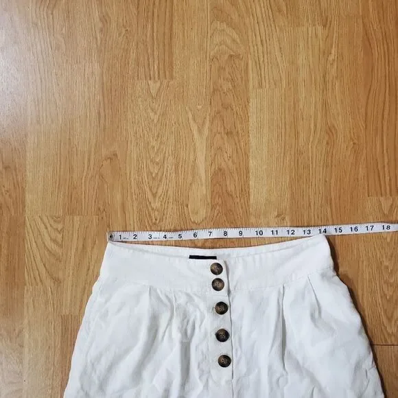 💛TOPSHOP💛 Horn Button Crop Wide Leg Trousers - [size 6 in Ivory] - Picture 11 of 16